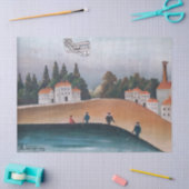 アンリ・ルソー – 漁師と二面飛行機 薄葉紙 (クラフト)