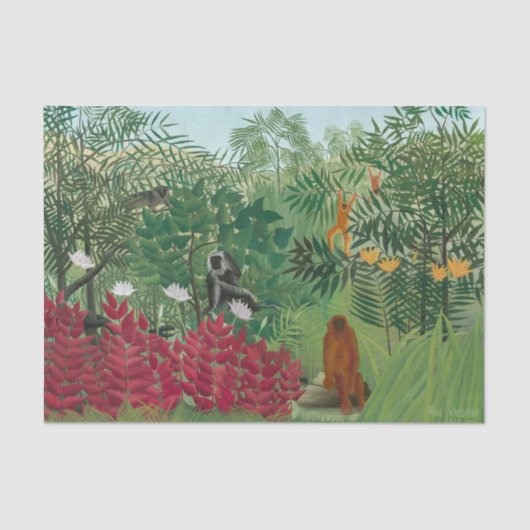 アンリ・ルソー - 猿のいる熱帯の森 薄葉紙 (正面)