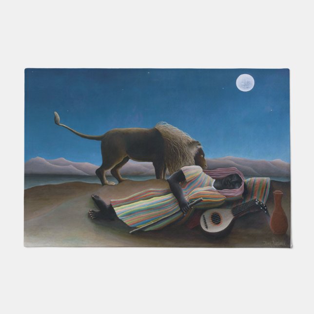 アンリ・ルソー - 眠れるジプシー ドアマット (正面)