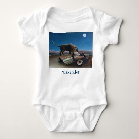 アンリ・ルソー - 眠れるジプシー ベビーボディスーツ (正面)