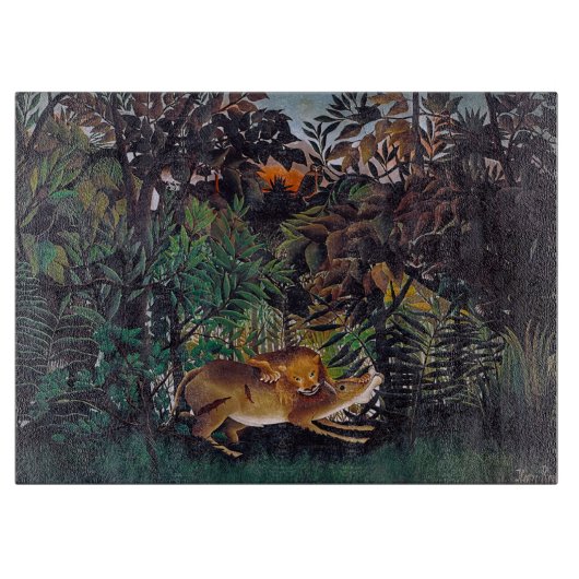 アンリ・ルソー – 空腹のライオン カッティングボード (正面)