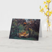 アンリ・ルソー – 空腹のライオン カード (黄色い花)