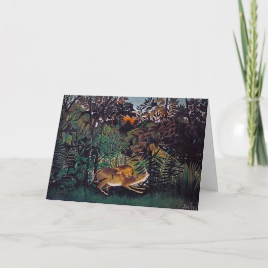 アンリ・ルソー – 空腹のライオン カード (正面)