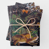 アンリ・ルソー – 空腹のライオン ラッピングペーパーシート (インサイチュ)