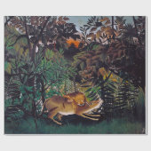 アンリ・ルソー – 空腹のライオン ラッピングペーパー (フラット)