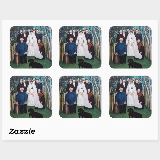 アンリ・ルソー - 結婚式の参加者たち スクエアシール (シート)