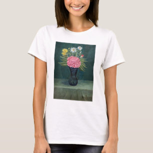 アンリ・ルソー - 花瓶のダリアとデイジー Tシャツ