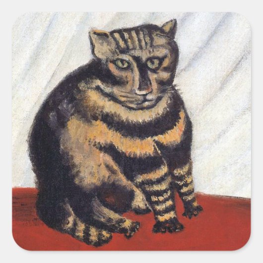 アンリ・ルソー - 虎猫 ( Le Chat Tigre ) スクエアシール (正面)