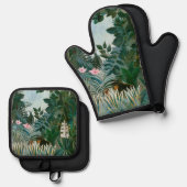 アンリ・ルソー – 赤道ジャングル 鍋つかみ&鍋敷きセット (正面/裏面)