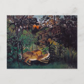 アンリ・ルソー - 飢えたライオン ポストカード (正面)