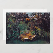 アンリ・ルソー - 飢えたライオン 招待状 (正面/裏面)