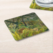 アンリ・ルソー – 驚いた! スクエアペーパーコースター (アングル)