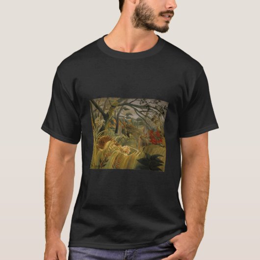 アンリ・ロウスに驚く熱帯性嵐の中のトラ Tシャツ (正面)