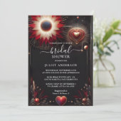 アンルビークラレットホワイトハートレッドブラックブライダルシャワー 招待状 (スタンド正面)