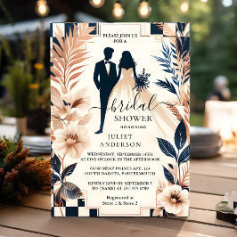 アンレトロスタジオクリエイティブ図解入りの、写真付きのブライダルシャワー 招待状