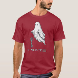 アンロックド幽霊のスケルトンキー ヴィンテージグラフィックTシャツ Tシャツ