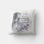 アンンブロンテ引用文私の魂は目覚めたフローラスロー クッション (正面)