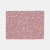 アン名前をカスタムするボホバラ星 フリースブランケット (正面(横))