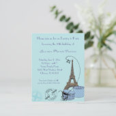 アン夕べインパリスブルーをテーマにしたパーティの招待状 招待状 (スタンド正面)