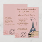 アン夕べインパリベージュパーティの招待状 招待状 (正面/裏面)