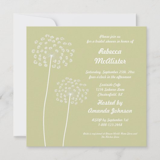 アン女王のブライズシャワー招待状 招待状 (正面)