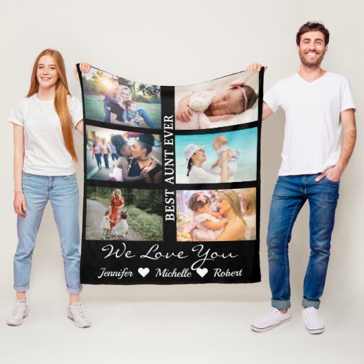 アン最高のヴエバ6フォトコラージュ姪っ子甥 フリースブランケット (インサイチュ)