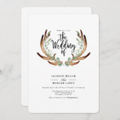 アン素朴トラー&つる植物 |水彩結婚式の招待 招待状 (正面/裏面)