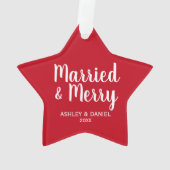 アン結婚したドホリデメリーィレッドスター オーナメント (裏面)