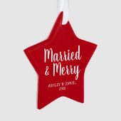アン結婚したドホリデメリーィレッドスター オーナメント (正面)