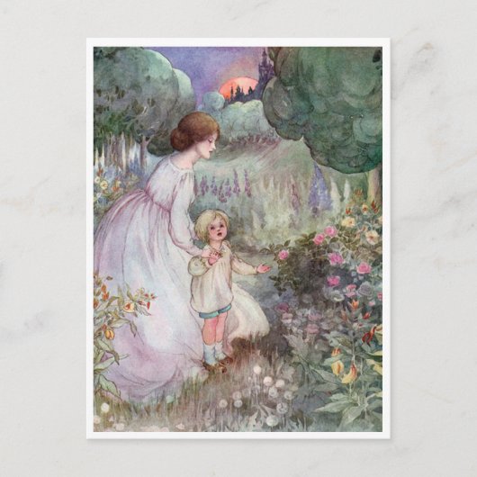 アン・アンダーソン 親子 ヴィンテージ ポストカード (正面)