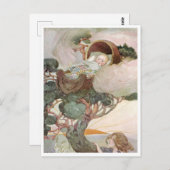 アン・アンダーソン Vintage 赤ちゃんの木の上で ポストカード (正面/裏面)