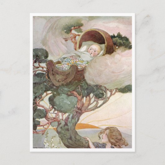 アン・アンダーソン Vintage 赤ちゃんの木の上で ポストカード (正面)