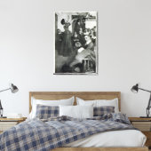 アン・ハッチンソンがボストンの彼女の家で説教 キャンバスプリント (インサイチュ (寝室))