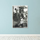 アン・ハッチンソンがボストンの彼女の家で説教 キャンバスプリント (インサイチュ (ウッドフロア))