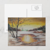 アン・ヘイズ絵を描の冬の風景 ポストカード (正面/裏面)