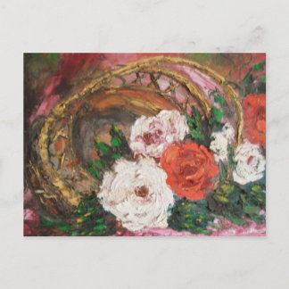アン・ヘイズ絵画の花籠 ポストカード