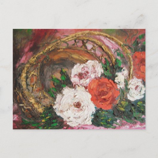アン・ヘイズ絵画の花籠 ポストカード (正面)