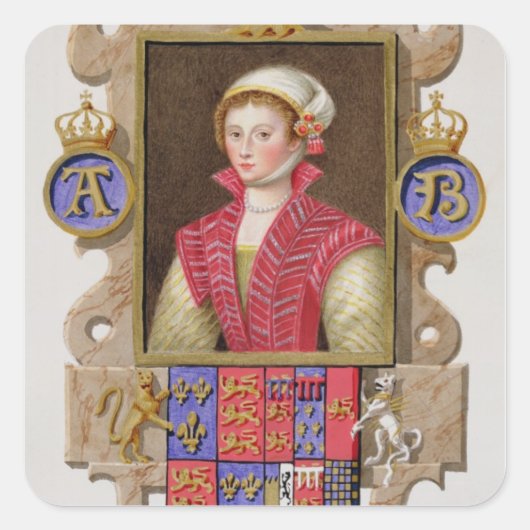 アン・ボレーンポートレート（1507年～36年）二番目の女王 スクエアシール (正面)