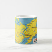 アン・マサチューセッツ岬の地図 コーヒーマグカップ (中央)