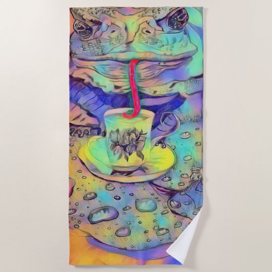 アン・マリー・トッド🐸お茶🫖 ビーチタオル (正面)