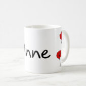 アン·レッド·フラワーズ コーヒーマグカップ (正面右)