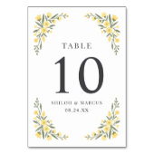 アヴァロンイエロー結婚ワイルドフラワー テーブルナンバー (裏面)