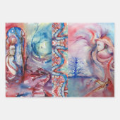 アヴァロン、湖のレディ、モルガナピンクブルーファンタジー ラッピングペーパーシート (正面2)