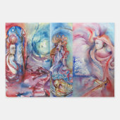 アヴァロン、湖のレディ、モルガナピンクブルーファンタジー ラッピングペーパーシート (正面)