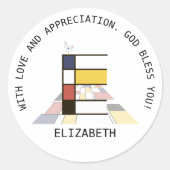 アヴァンギャルドアートスタイルモノグラム。文字E ラウンドシール (正面)