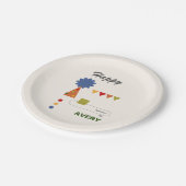 アヴァンギャルドニュートラルプライマリ誕生日 ペーパープレート (アングル)