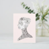 アヴァンギャルドピンクフローラ美しいガール ポストカード (スタンド正面)