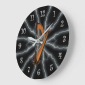 アヴァンギャルド、ハープライトニング01B、ブラック/シルバー~ ラージ壁時計 (傾斜)