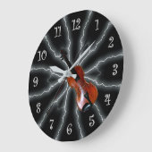 アヴァンギャルド、バイオリン照明01B、ブラック/シルバー~ ラージ壁時計 (傾斜)