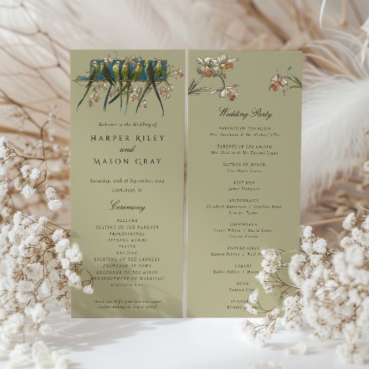 アヴィアリ結婚の式典プログラムカード 招待状